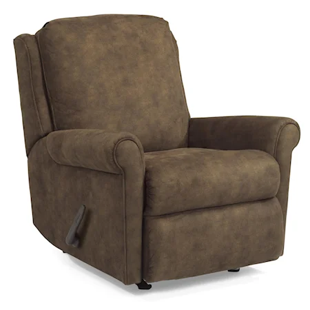 Macy Rocking Power Recliner with Rolled Arms and Waterfall Cushion